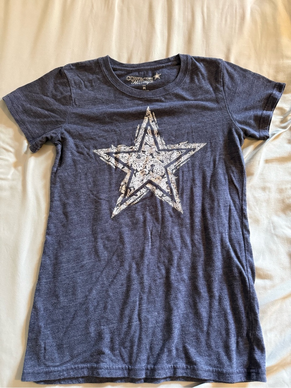 Comfort Colors Navy Short-Sleeve Tee with White Paisley Star Graphic